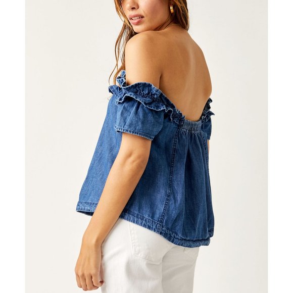 🎉LAST CHANCE🎉 FREE PEOPLE Maxine Top / Bleach Out - Picture 3 of 5